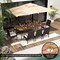 Outdoor 9-Piece Patio Dining Set – Acacia Wood Square Table with Umbrella Hole